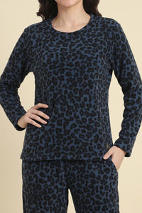 Zivame Polor Fleece Knit Poly Lifewear Set - Ink Blue — thumbnail 4